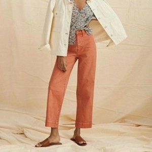 Madewell Slim Wide Leg Crop Pant Sweet Dahlia 26